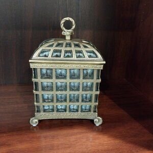Glass and Brass Lidded Display Jar